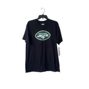 NFL Team Apparel New York Jets T-Shirt Men’s Large Black Green Logo Tee NWT
